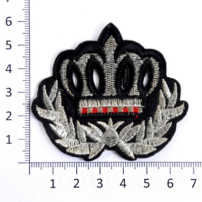Термоаппликация R2595 «Корона» 6,5*7 см черн/серебро (3) в интернет-магазине Швейпрофи.рф