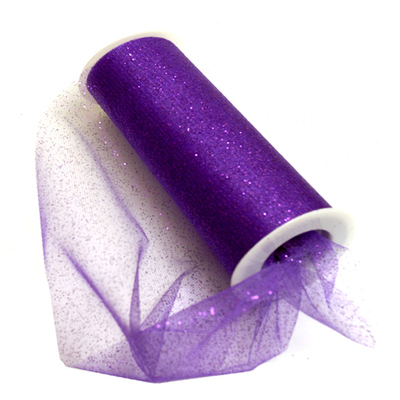 Фатин TBY.C в шпульках с глиттером шир. 150 мм  (уп. 9,14 м) 07 фиолетовый в интернет-магазине Швейпрофи.рф