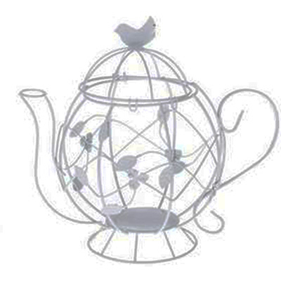 Декор SCB271038 Металл чайник с птичкой  30,5*18,5 см 7713857 белый в интернет-магазине Швейпрофи.рф