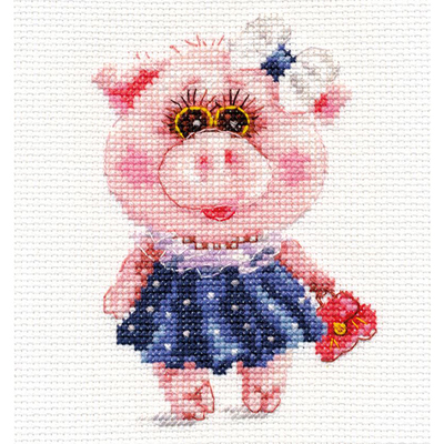 Набор для вышивания Алиса 0-183 «Свинка Тося» 9*12 см в интернет-магазине Швейпрофи.рф