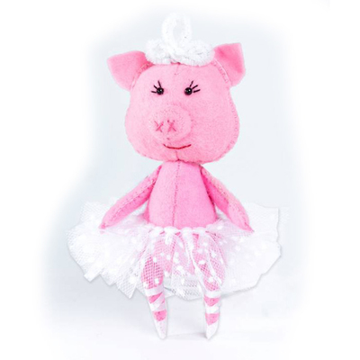 Набор для шитья Кукла Перловка из фетра ПФД-1064 «Свинка Балеринка» 14,5 см в интернет-магазине Швейпрофи.рф