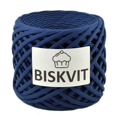 Пряжа Бисквит (Biskvit) (ленточная пряжа) синий бархат в интернет-магазине Швейпрофи.рф