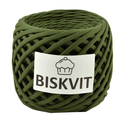 Пряжа Бисквит (Biskvit) (ленточная пряжа) темно-зеленый в интернет-магазине Швейпрофи.рф