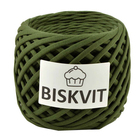 Пряжа Бисквит (Biskvit) (ленточная пряжа) темно-зеленый