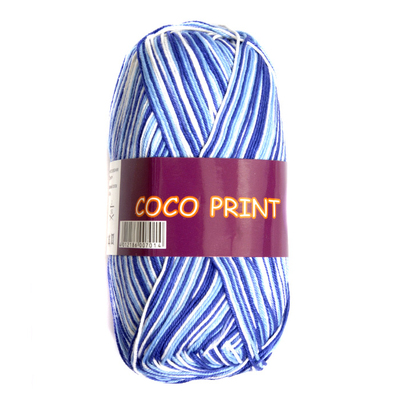 Пряжа Коко принт (Coco Vita Print) 50 г / 240 м 4659 бел-синий в интернет-магазине Швейпрофи.рф