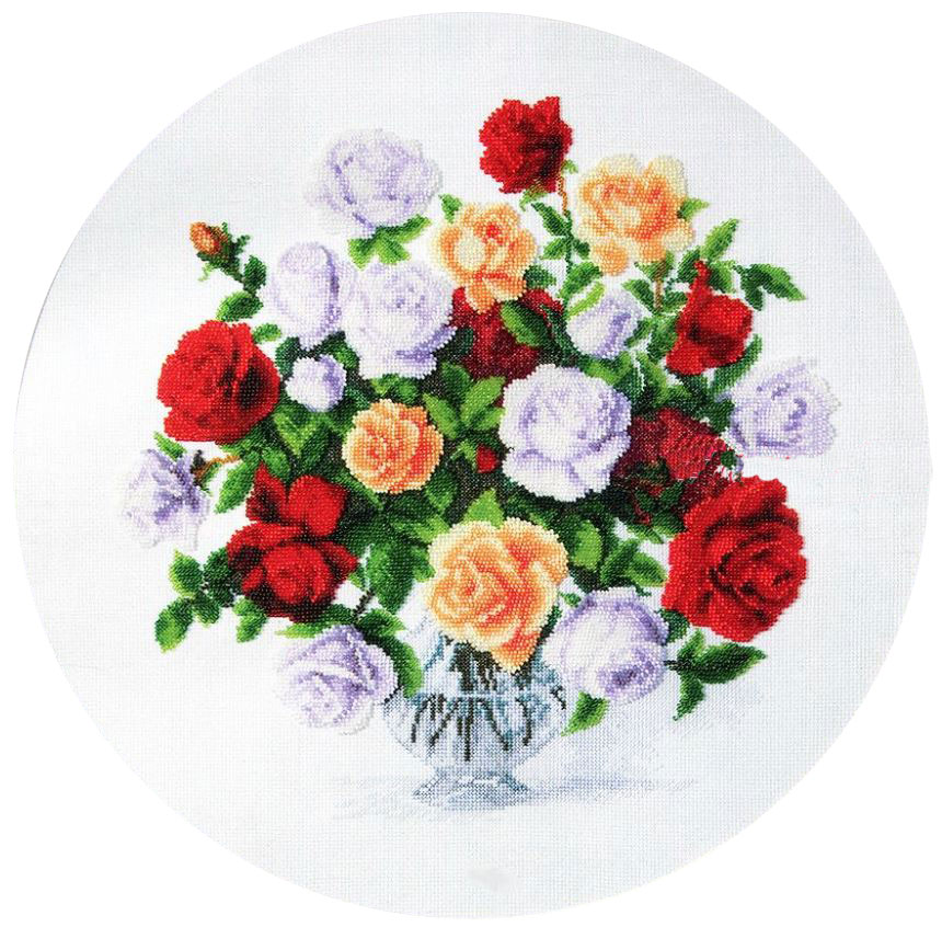 Набор для вышивания бисером ЧМ М-165  «Розы» 43*43 см