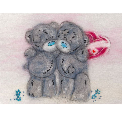 Картина шерстью Woolla WA-0158 «Татти Тедди с сердечком» 15*21 см в интернет-магазине Швейпрофи.рф