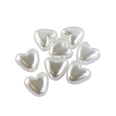 Бусины Астра пластик «Сердце» 10*11 мм (62 шт/уп) № 2534 белый 7705619 в интернет-магазине Швейпрофи.рф