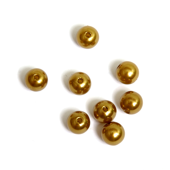 Бусины Астра пластик круглые жемчуг 10 мм (25 г) 048 NL золотистый