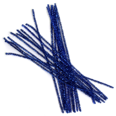 Синель-проволока люрекс 30 см * 6 мм (уп. 20 шт.) А-086 синий в интернет-магазине Швейпрофи.рф