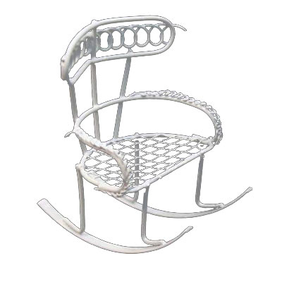 Декор K9020 Металл кресло-качалка 6*9*7см 7712318 белый в интернет-магазине Швейпрофи.рф