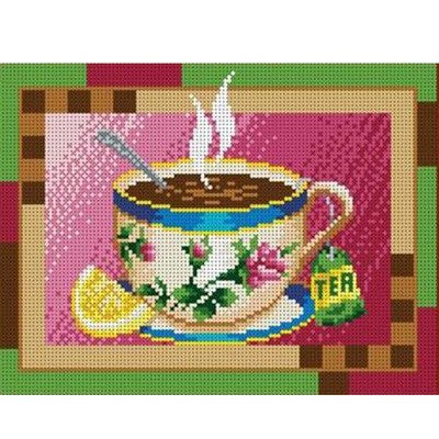 Ткань для вышивания бисером Каролинка КБЛ-4017 «Чашка чая» 19*25 см в интернет-магазине Швейпрофи.рф