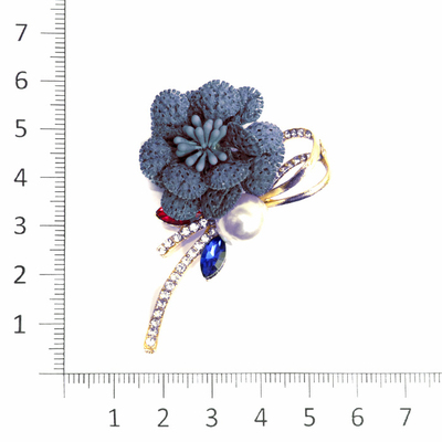 Брошь BR 891 «Цветок» синий в интернет-магазине Швейпрофи.рф