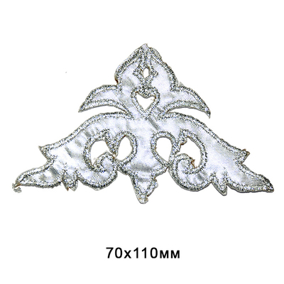 Термоаппликация №3419 «Орнамент» 7*11 см серебро в интернет-магазине Швейпрофи.рф
