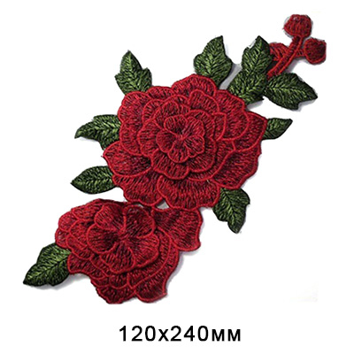 Аппликация пришивная ГФ 716 «Цветы»  12*24 см 552299 в интернет-магазине Швейпрофи.рф
