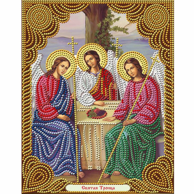 Алмазная мозаика АЖ-5041 «Икона Святая Троица» 22*28 см в интернет-магазине Швейпрофи.рф