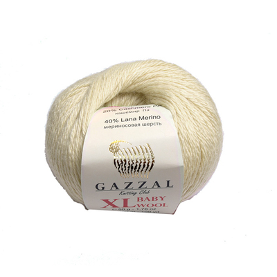 Пряжа Бэби Вул XL (Baby Wool XLGazzal ), 50 г / 100 м  829 молочный в интернет-магазине Швейпрофи.рф