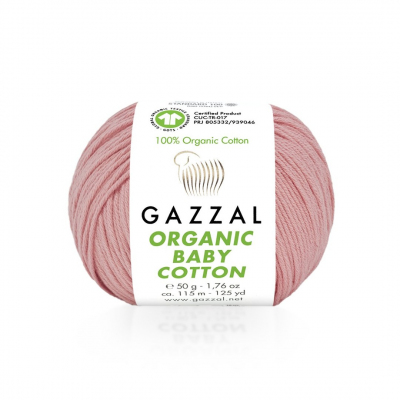 Пряжа Органик бэби коттон (Organik baby cotton Gazzal ), 50 г / 115 м  425 лососевый в интернет-магазине Швейпрофи.рф