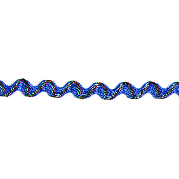 Тесьма вьюнчик 5 мм (рул. 20 м)   синий/голограмма