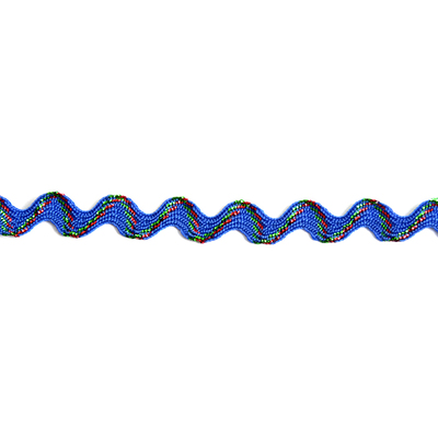Тесьма вьюнчик 5 мм (рул. 20 м)   синий/голограмма в интернет-магазине Швейпрофи.рф