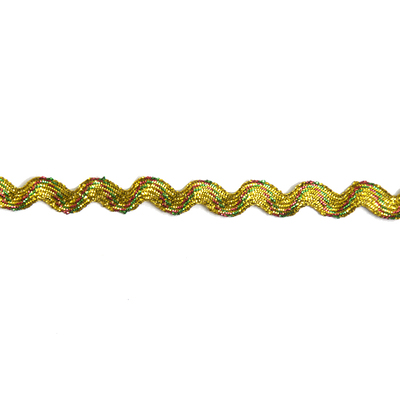 Тесьма вьюнчик 5 мм (рул. 20 м)   золотой/голограмма в интернет-магазине Швейпрофи.рф