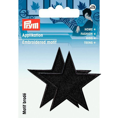Термоаппликация 923156 «Звезды» Prym черный  (уп 2 шт) 4,5*4,5 см 7715576 в интернет-магазине Швейпрофи.рф