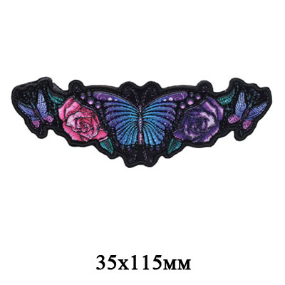 Термоаппликация HP 7724490 «Рой бабочек в цветах» 3,5*11,5 см в интернет-магазине Швейпрофи.рф