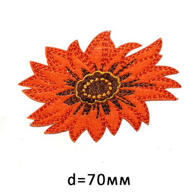 Термоаппликация BA1039 «Оранжевый цветок» 7*7 см 7718096 в интернет-магазине Швейпрофи.рф