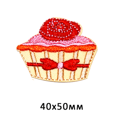 Термоаппликация BA1046 «Пироженое с розочкой» 4*5 см 7718126 в интернет-магазине Швейпрофи.рф