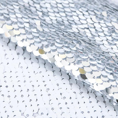 Ткань 33*33 см декоративная 3891582 «Матовый белый-серебро» пайетки в интернет-магазине Швейпрофи.рф