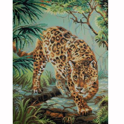 Рисунок на канве Гелиос Ф-074 «Гепард в джунглях» 30*39 см в интернет-магазине Швейпрофи.рф