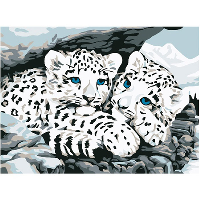 Картина по номерам Molly КН0742 (KH0030/1) «Снежные барсы» 15*20 см в интернет-магазине Швейпрофи.рф