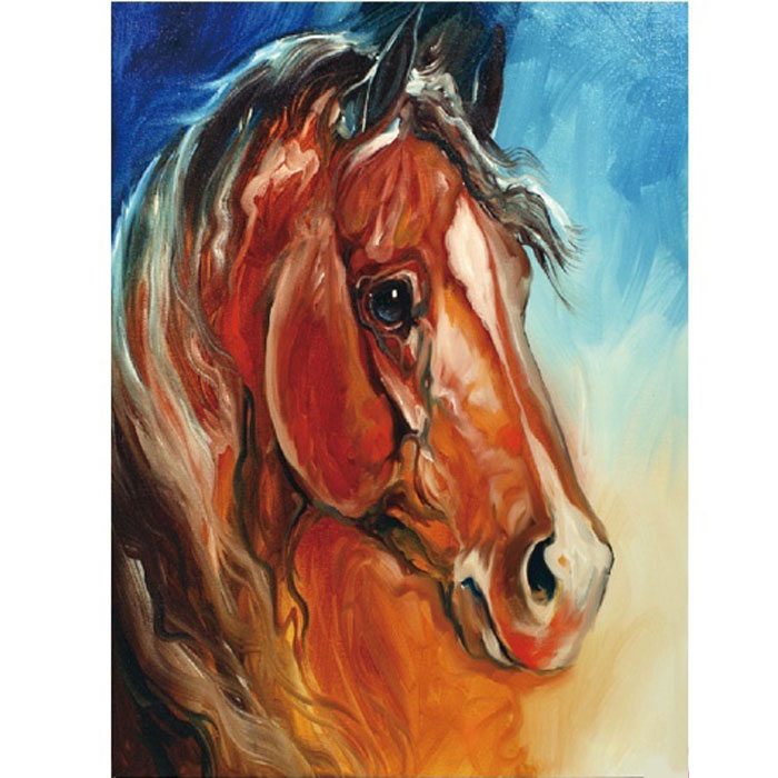 Картина по номерам Molly КН0765 (KH0053)  «Рыжий конь» 15*20 см