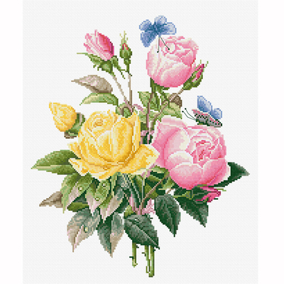 Набор для вышивания Luca-S ВU4003 «Жёлтые розы и бенгальские розы» 21*28,5 см в интернет-магазине Швейпрофи.рф