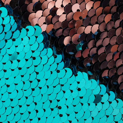 Ткань 33*33 см декоративная 3891580 «Голубая и розовая» пайетки двухсторон. в интернет-магазине Швейпрофи.рф