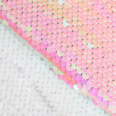 Ткань 33*33 см декоративная 3891589 «Бело-розовый» пайетки в интернет-магазине Швейпрофи.рф