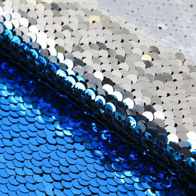 Ткань 33*33 см декоративная 3891591 «Голубой-серебряный» пайетки в интернет-магазине Швейпрофи.рф