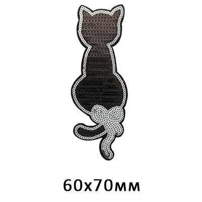 Термоаппликация 5AS-254 «Кошка» пайетки  6*17 см 7724245 в интернет-магазине Швейпрофи.рф