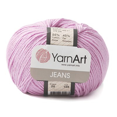 Пряжа Джинс (YarnArt Jeans), 50 г / 160 м, 20 розовый в интернет-магазине Швейпрофи.рф