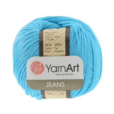 Пряжа Джинс (YarnArt Jeans), 50 г / 160 м, 33 голубой в интернет-магазине Швейпрофи.рф