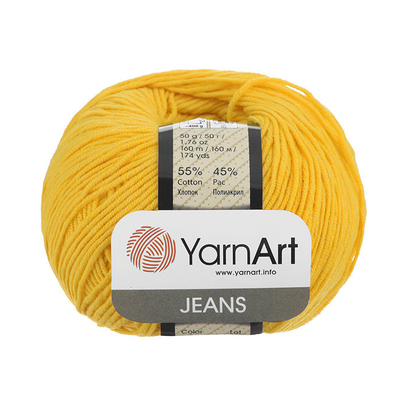 Пряжа Джинс (YarnArt Jeans), 50 г / 160 м, 35 желтый в интернет-магазине Швейпрофи.рф