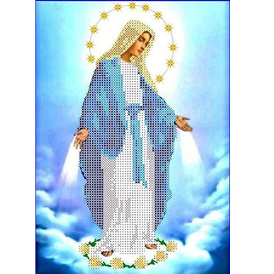 Ткань для вышивания бисером Каролинка КБИ-4009 «Дева Мария Непорочного зачатия» 17*24 см в интернет-магазине Швейпрофи.рф