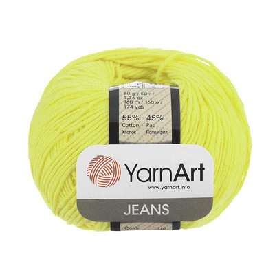 Пряжа Джинс (YarnArt Jeans), 50 г / 160 м, 67 св.-желтый в интернет-магазине Швейпрофи.рф