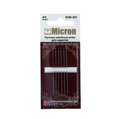Иглы ручные Micron KSM-301 (уп. 6 шт) для намётки в интернет-магазине Швейпрофи.рф