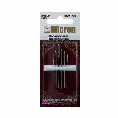 Иглы ручные Micron KSM-701 (уп. 6 шт) набор синельных игл в интернет-магазине Швейпрофи.рф