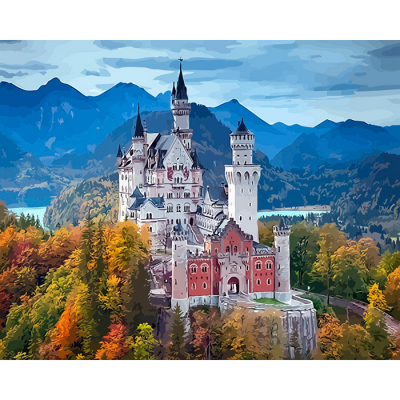 Картина по номерам Фрея PNB/С1 №08 «Замок Нойшванштайн. Германия» в интернет-магазине Швейпрофи.рф