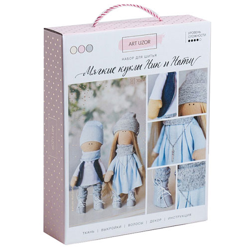 Набор текстильная игрушка АртУзор «Мягкая кукла Ник и Нати» 508839 30 см