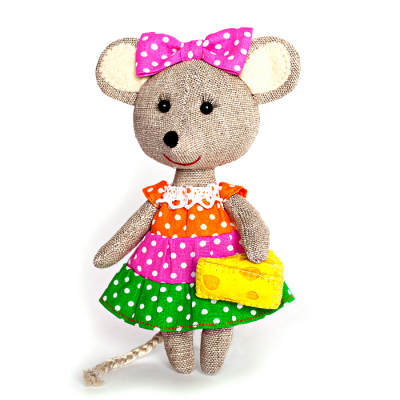 Набор для шитья Кукла Перловка из ткани ПЛДК-1457 «Мышка-норушка» 17 см лён  хлопок 16,5 см в интернет-магазине Швейпрофи.рф