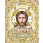 Ткань для вышивания бисером Благовест ЖС-3005 «Господь Вседержитель в жемчуге» 27,5*35,5 см