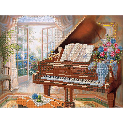Ткань для вышивания бисером Астрея (Gluria) 71301 «Старый рояль» 30*40 см